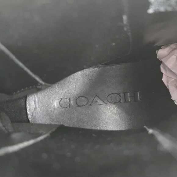 Coach Pull On Chelsea Boots Mens Sz 8.5 Black Leather Minimalist Preppy Booties - Picture 11 of 12